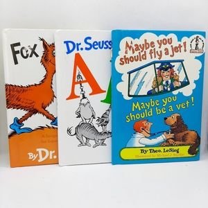 DR. SEUSS Beginner Book Collection Lot Of 3 Hardcover ABC, Fox in Socks,